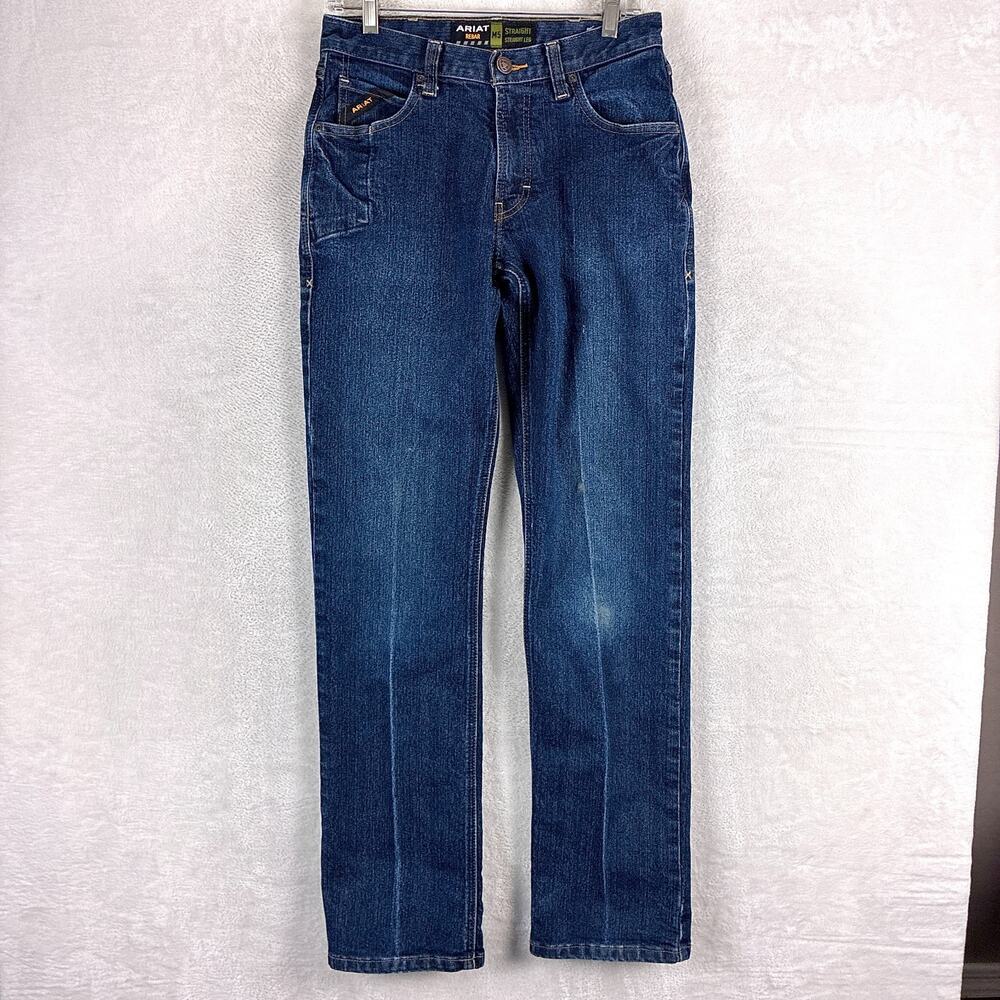 Ariat Jeans Men 30x36 (30x34) M5 Rebar Faded Straight Workwear Western Classic